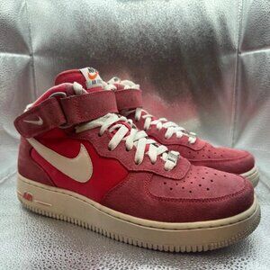 Size‎ 8 - Nike Air Force 1 '07 Mid Mens Fusion Red Sneakers Shoes 315123-604